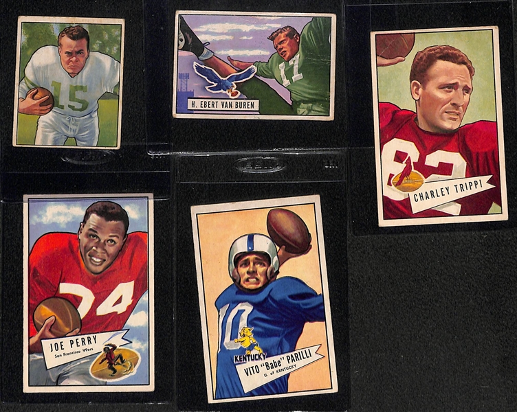 Lot of (6) 1950, (5) 1951, and (39) 1952 Large Bowman Football Cards w. 1950 Steve Van Buren