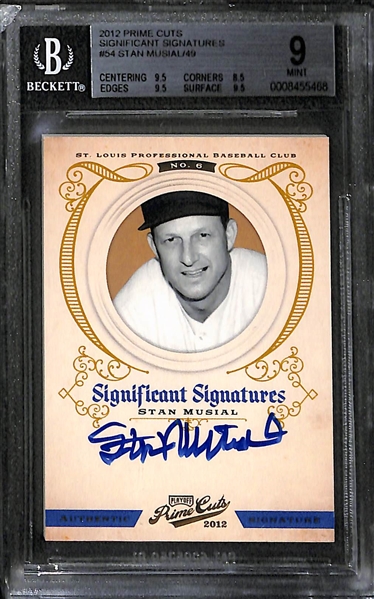 Lot of (3) Graded Stan Musial Autographed Cards