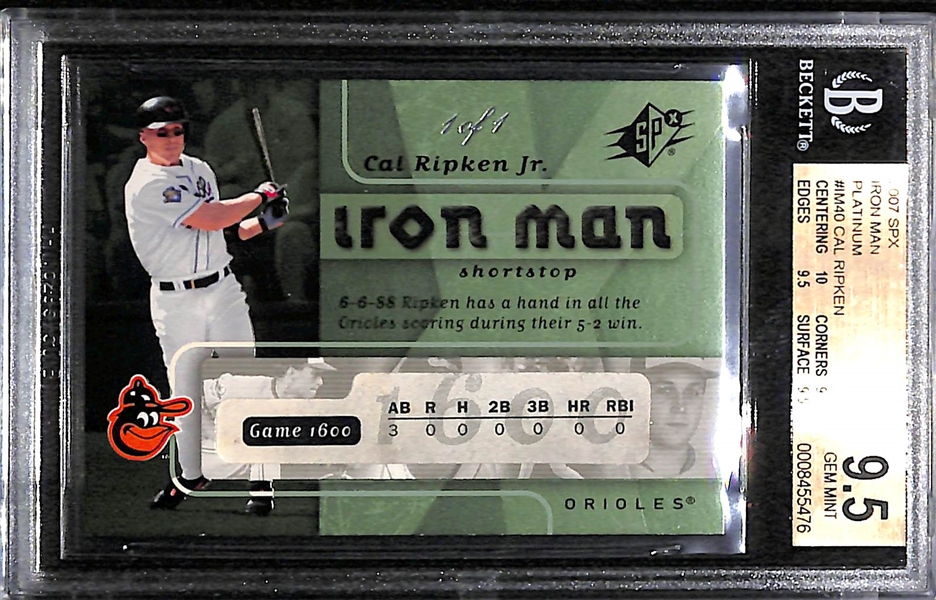 Cal Ripken 2007 SPX Iron Man Platinum 1/1 One of One Graded BGS 9.5