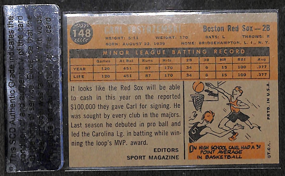 1960 Topps Carl Yastrzemski RC Graded 6.5 by Sports Collectors Digest