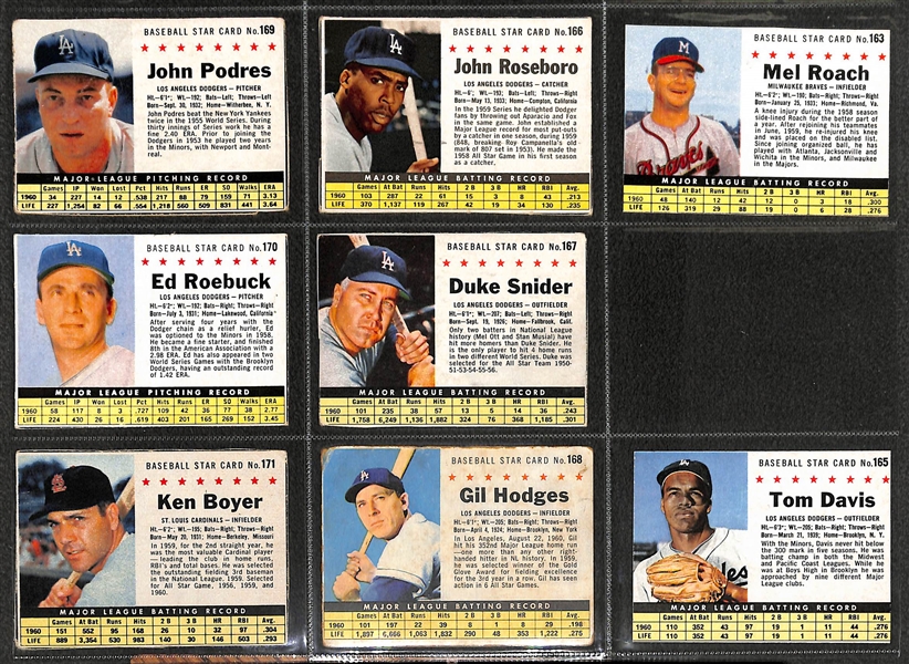 1961 Post Near Complete Baseball Card Set - 183 of 200 Cards - w. Mickey Mantle