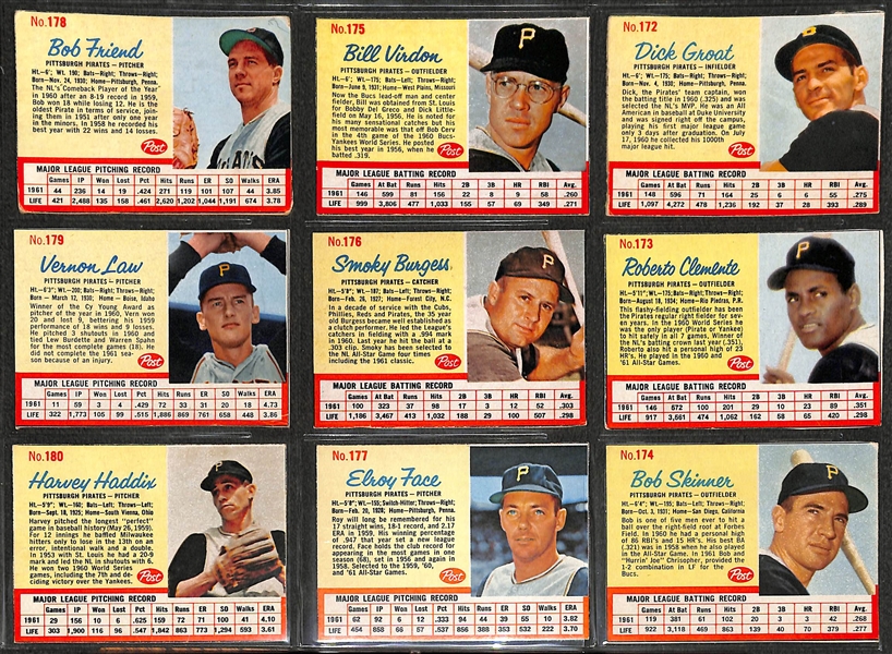 1962 Post Complete Baseball Card Set of 200 Cards w. Mickey Mantle
