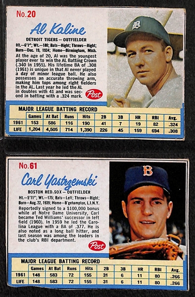  Lot of (5) 1962 Post Star Cards w. Roger Maris Ad Card - Beckett Authentic
