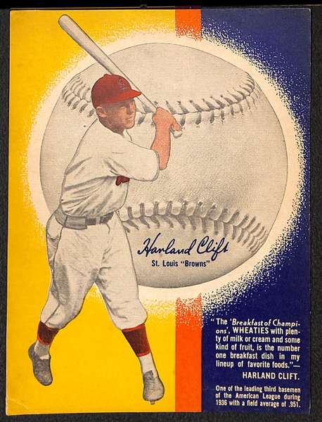  Lot of (3) 1937 Wheaties Panel Back Cards w. Zeke Bonura