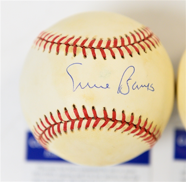 (4) Signed Baseballs Inc. Ernie Banks, Stan Musial, Reggie Jackson, Robin Roberts all PSA/DNA Certified