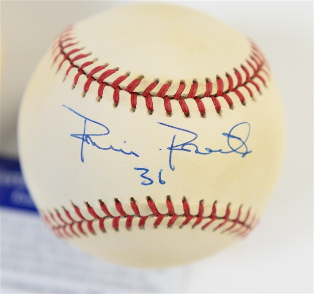 (4) Signed Baseballs Inc. Ernie Banks, Stan Musial, Reggie Jackson, Robin Roberts all PSA/DNA Certified