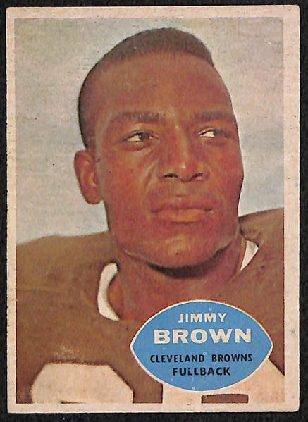 Lot of (2) Star Football Cards - 1960 Jim Brown & 1986 Jerry Rice Rookie Card