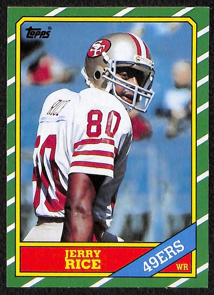 Lot of (2) Star Football Cards - 1960 Jim Brown & 1986 Jerry Rice Rookie Card