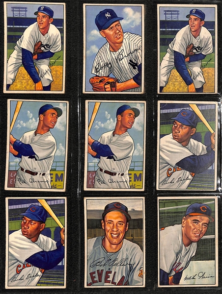 Lot of (36) 1950, (25) 1951, & (72) Assorted 1952 Bowman Baseball Cards w. 1952 Roy Campanella 