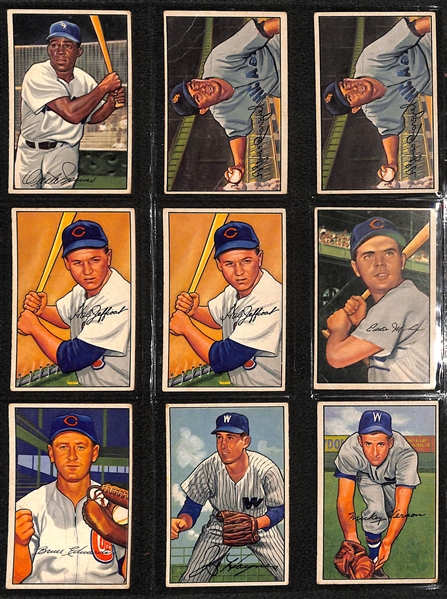 Lot of (36) 1950, (25) 1951, & (72) Assorted 1952 Bowman Baseball Cards w. 1952 Roy Campanella 