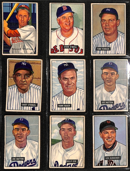 Lot of (36) 1950, (25) 1951, & (72) Assorted 1952 Bowman Baseball Cards w. 1952 Roy Campanella 