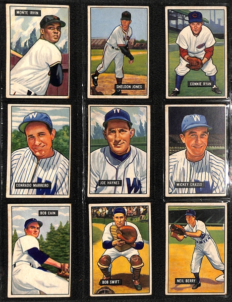Lot of (36) 1950, (25) 1951, & (72) Assorted 1952 Bowman Baseball Cards w. 1952 Roy Campanella 