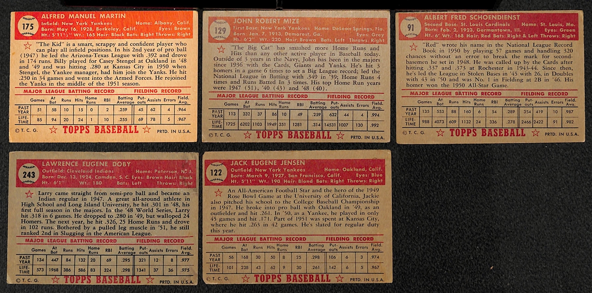 Lot of (58) 1952 Topps Baseball Cards w. Billy Martin
