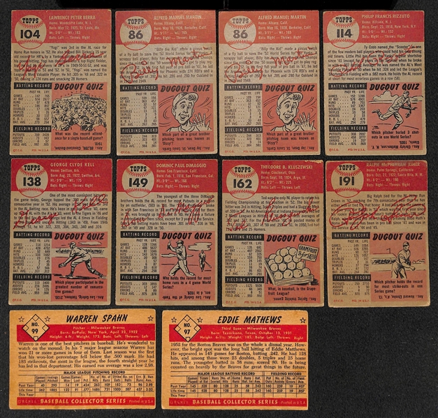 Lot of Different (105) 1953 Topps Baseball Cards w. Yogi Berra