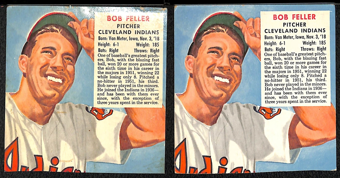 Lot of (54) 1952 Red Man Tobacco Cards Without Tabs w. Bob Feller x2