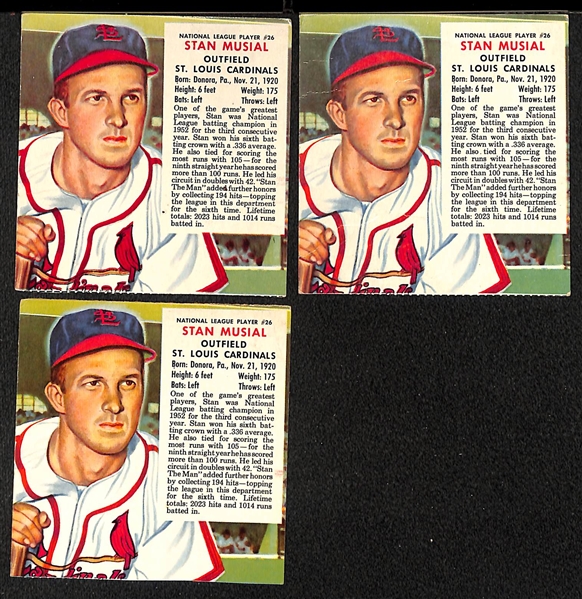 Lot of (110) 1953 Red Man Tobacco Cards Without Tabs w. Stan Musial x3