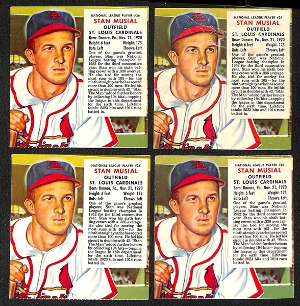 Lot of (110) 1953 Red Man Tobacco Cards Without Tabs w. Stan Musial x4