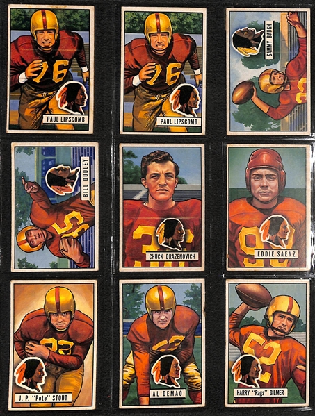 (8) 1950, (80) 1951, and (14) 1952 Small Bowman Football Cards w. 1951 Autogram