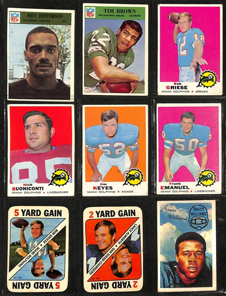 Approximately (300) 1965-1973 Topps & Philadelphia Football Cards w. 1966 Philadelphia Tarkenton & Sayers (VG)