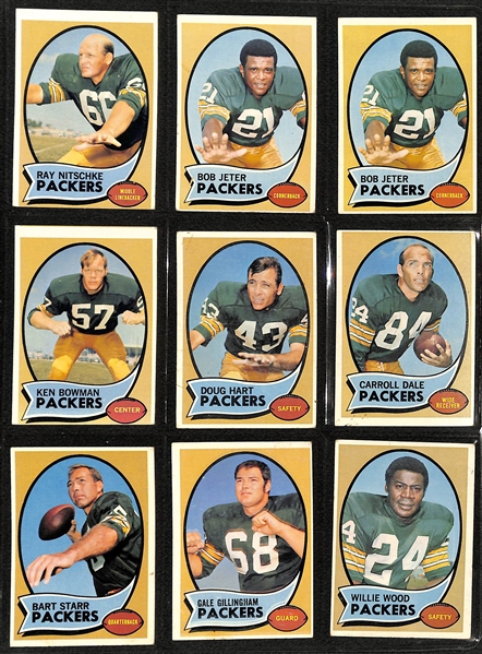 Approximately (300) 1965-1973 Topps & Philadelphia Football Cards w. 1966 Philadelphia Tarkenton & Sayers (VG)