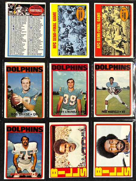 Approximately (300) 1965-1973 Topps & Philadelphia Football Cards w. 1966 Philadelphia Tarkenton & Sayers (VG)