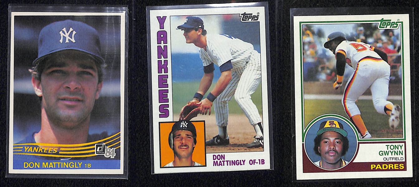 (10) Baseball Rookies Lot Inc. Fisk, Fingers, Clemens, Mattingly, Gwynn, Ripken and others