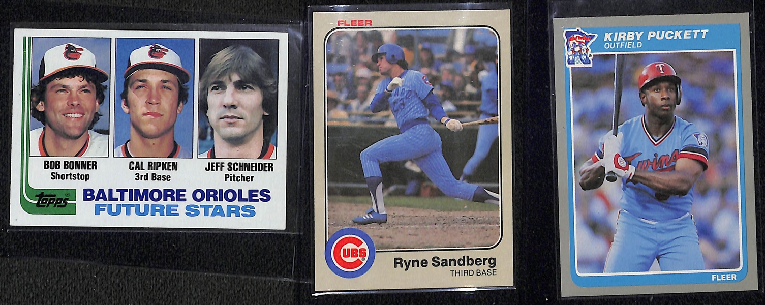 (10) Baseball Rookies Lot Inc. Fisk, Fingers, Clemens, Mattingly, Gwynn, Ripken and others
