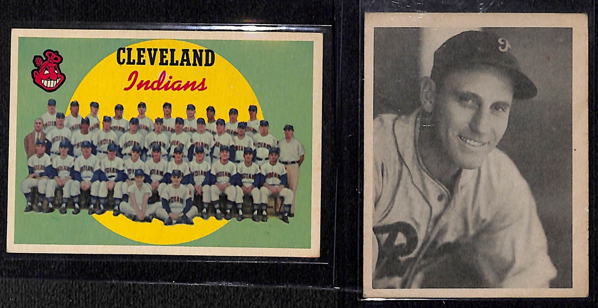 (6) Mostly 1950s Baseball Cards Featuring Mickey Mantle and Ernie Banks