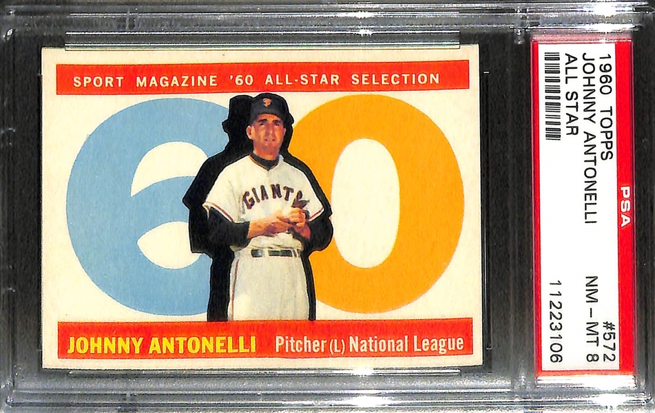 (3) PSA High Grade 1960 Topps Baseball Inc. Drysdale, Crandall, and Antonelli