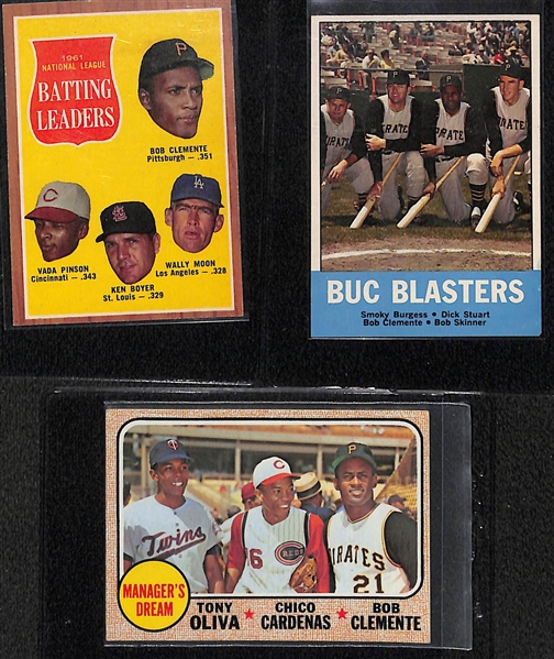 (7) Roberto Clemente Baseball Cards Featuring 1964 Topps Giants Graded SGC 88