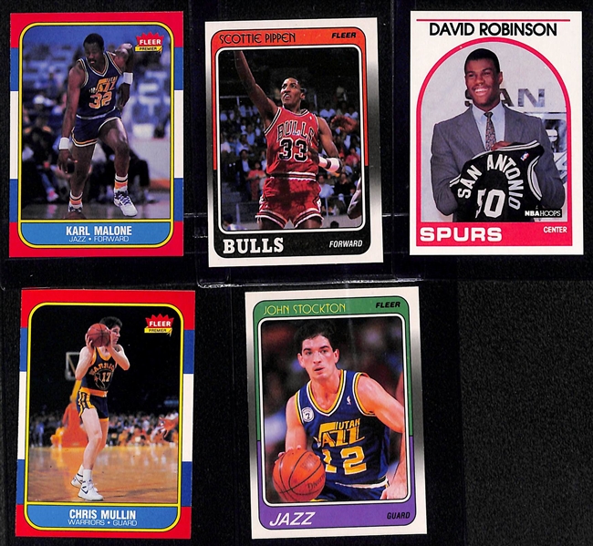 (5) 1980s NBA Rookies Featuring Karl Malone, Scottie Pippen, David Robinson