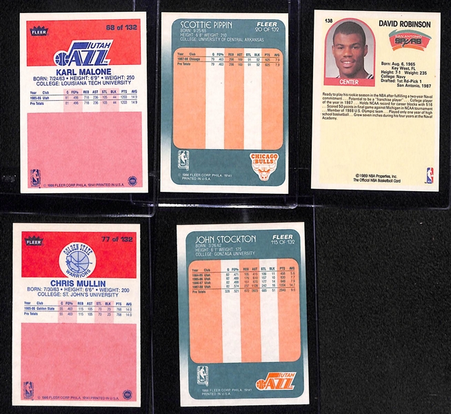 (5) 1980s NBA Rookies Featuring Karl Malone, Scottie Pippen, David Robinson