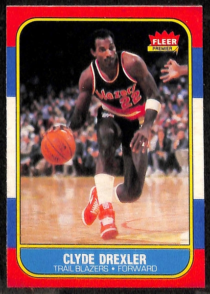 (3) 1986-87 Fleer Rookie Lot Inc. Charles Barkley, Patrick Ewing, and Clyde Drexler 
