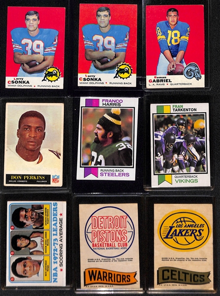 (9) 1960s and Early 70s Football and Basketball w. (2) Larry Csonka Rookies