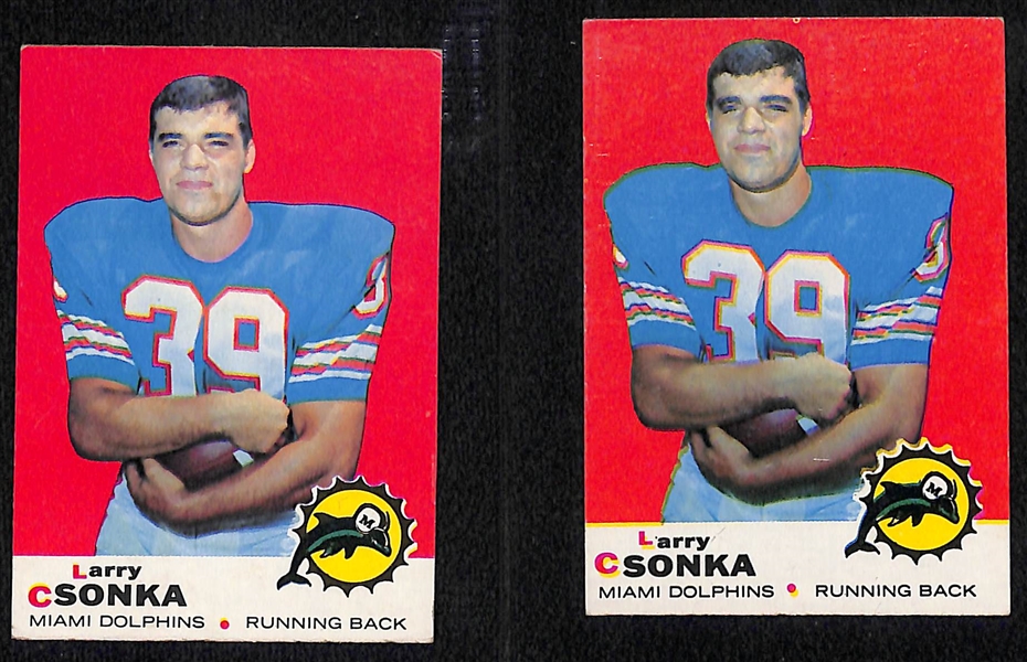(9) 1960s and Early 70s Football and Basketball w. (2) Larry Csonka Rookies