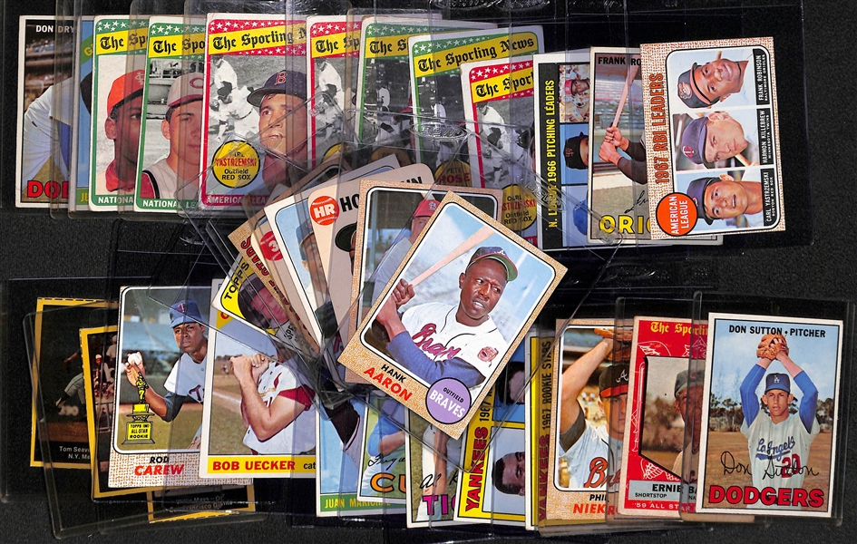 (33) 1960s Low Grade Baseball Cards Inc. Aaron, Maris, Mays, Robinson