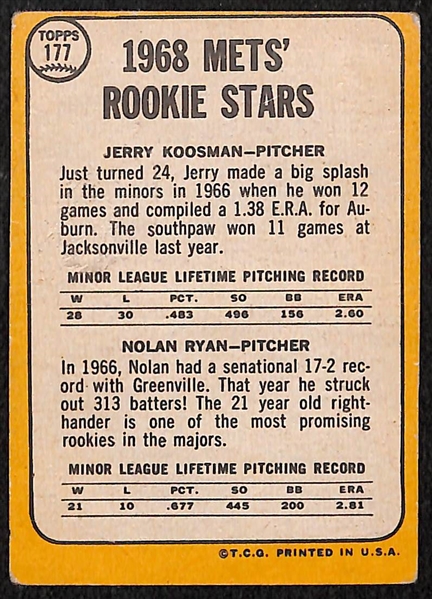 1968 Nolan Ryan/Koosman Rookie Card