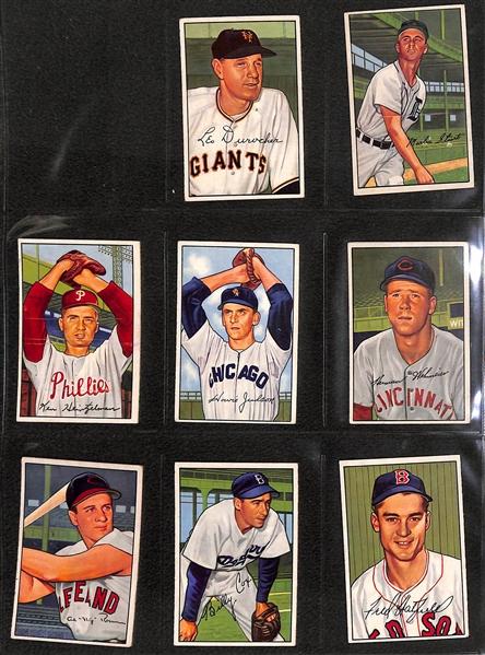  1952 Bowman Near Complete Set - 225 of 252 Cards - w. Ralph Kiner