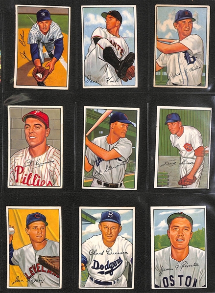  1952 Bowman Near Complete Set - 225 of 252 Cards - w. Ralph Kiner