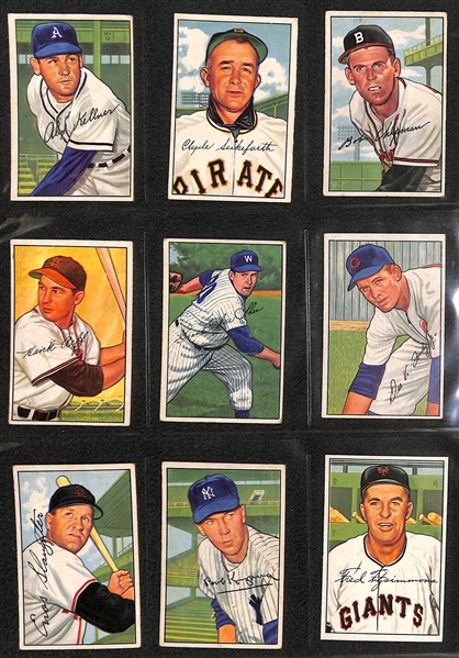  1952 Bowman Near Complete Set - 225 of 252 Cards - w. Ralph Kiner