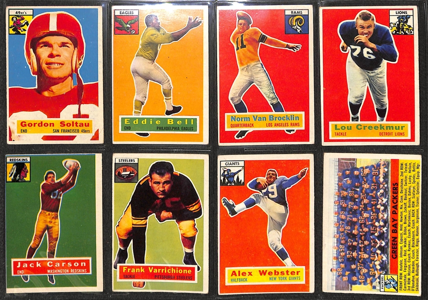  1956 Topps Complete Football Set of 120 Cards w. Norm Van Brocklin