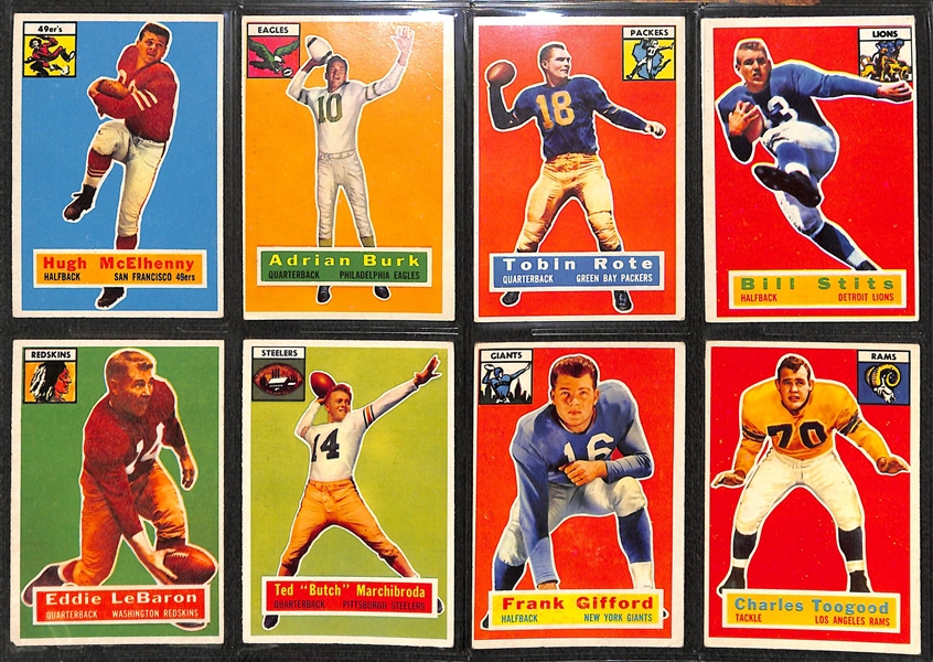  1956 Topps Complete Football Set of 120 Cards w. Norm Van Brocklin