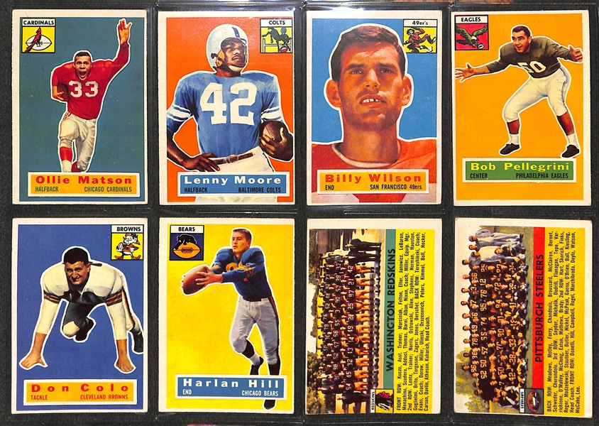  1956 Topps Complete Football Set of 120 Cards w. Norm Van Brocklin