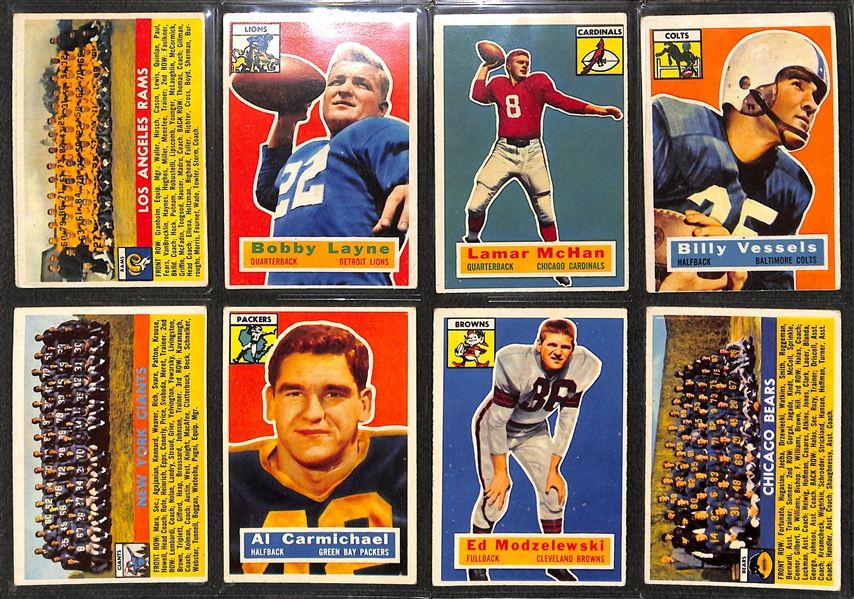  1956 Topps Complete Football Set of 120 Cards w. Norm Van Brocklin