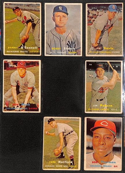  1957 Topps Baseball Partial Set - 300 of 407 Different Cards w. Gene Mauch Rookie Card