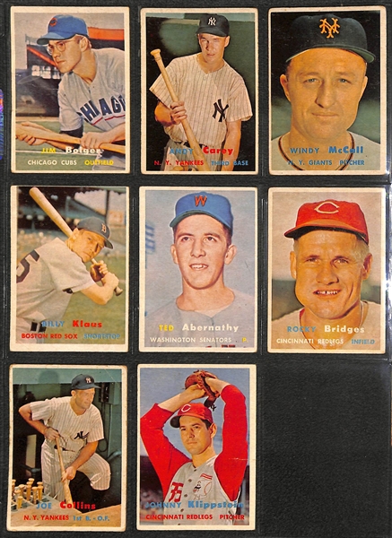  1957 Topps Baseball Partial Set - 300 of 407 Different Cards w. Gene Mauch Rookie Card