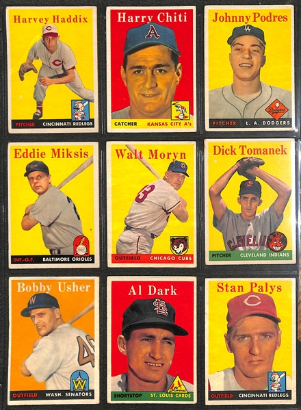  1958 Topps Baseball Partial Set - 416 of 495 Cards - w. Bob Lemon