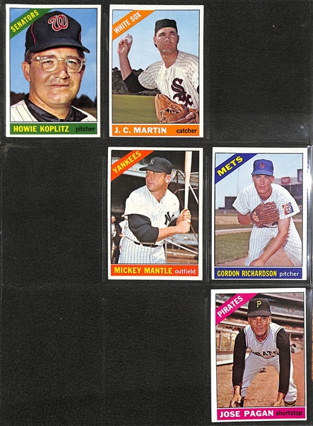(146) Assorted 1966 Topps Baseball Cards w. Mickey Mantle #50
