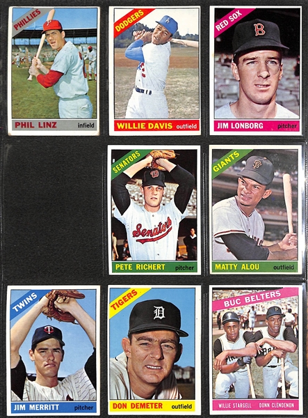 (146) Assorted 1966 Topps Baseball Cards w. Mickey Mantle #50