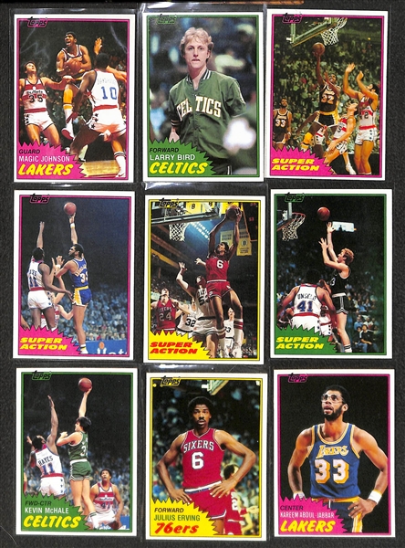 1981 Topps Basketball Complete Set Featuring Larry Bird and Magic Johnson 2nd Year